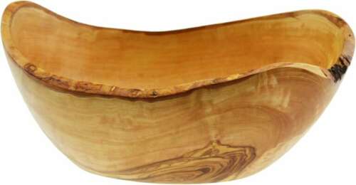 Bol rustique ovale en bois d’olivier – Image 2