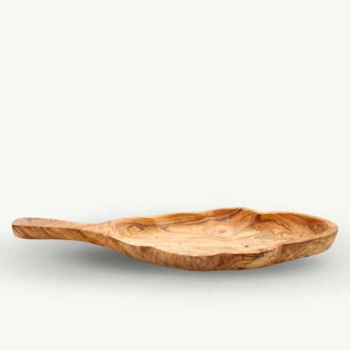 Plat en bois d’olivier feuille raisin