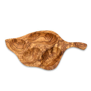 Ravier en bois forme feuille