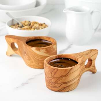 Tasse à café en bois d’olivier