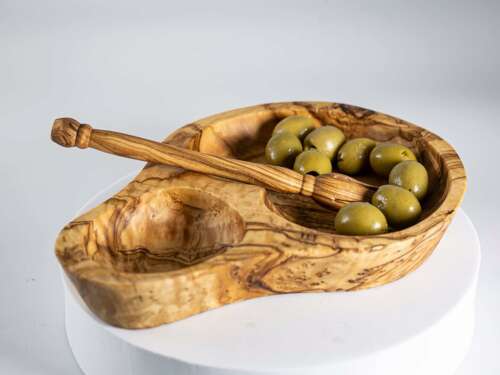 Ravier pour Olive en bois d’olivier